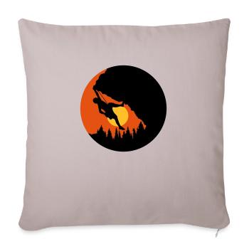 Silhouette d’escalade du soir au soleil - Housse de coussin décorative 45 x 45 cm - taupe clair - Devant