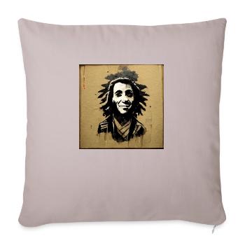 Rastafari-skizzenmalerei - Sofakissenbezug 45 x 45 cm - helles Taupe - Vorne