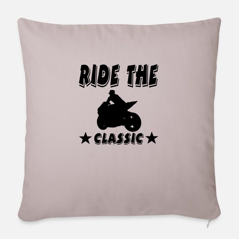 Motorrad - Sofakissenbezug 45 x 45 cm - helles Taupe