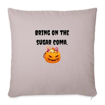 Halloween T-shirt | Too much candy! - Sofa pillowcase 17,3'' x 17,3'' (45 x 45 cm) - light taupe - Front