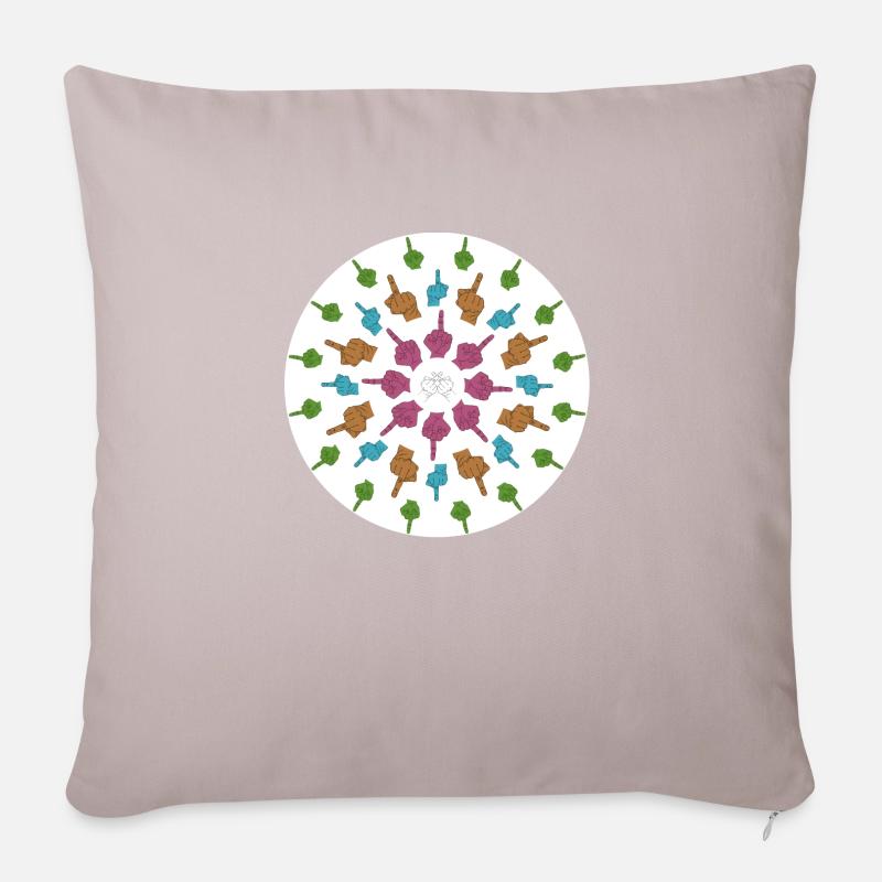 Finger-Mandala - Sofakissenbezug 45 x 45 cm - helles Taupe