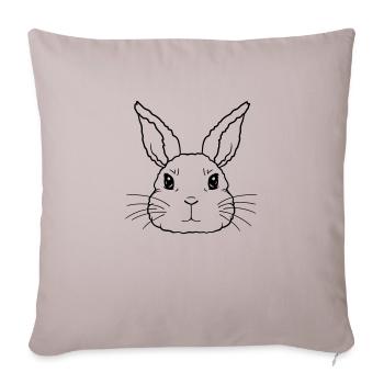 Visage mignon petit lapin - Housse de coussin décorative 45 x 45 cm - taupe clair - Devant