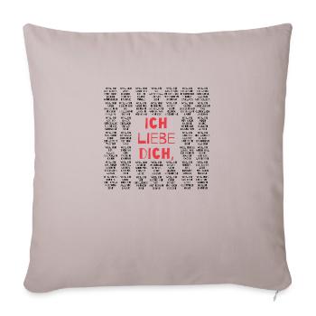 40 Ich liebe dich Sprüche & Zitate Liebeserklärung - Sofakissenbezug 45 x 45 cm - helles Taupe - Vorne