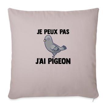 Je peux pas j'ai Pigeon - Housse de coussin décorative 45 x 45 cm - taupe clair - Devant