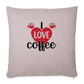 I love Coffee - Sofa pillowcase 17,3'' x 17,3'' (45 x 45 cm) - light taupe - Front
