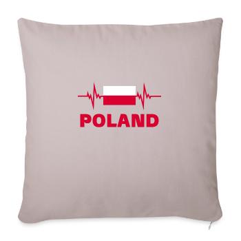 Poland Football 2022 heartbeat Poland - Sofa pillowcase 17,3'' x 17,3'' (45 x 45 cm) - light taupe - Front