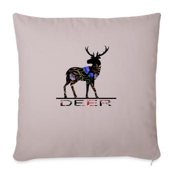 Cerf - Housse de coussin décorative 45 x 45 cm - taupe clair - Devant