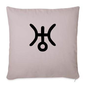 Astrologisches Symbol Uranus - Sofakissenbezug 45 x 45 cm - helles Taupe - Vorne