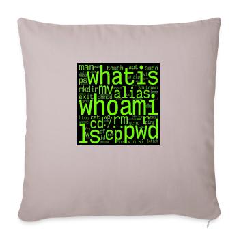 Linux Nerd – Kommandozeilen-Wortwolke für Terminal - Sofakissenbezug 45 x 45 cm - helles Taupe - Vorne