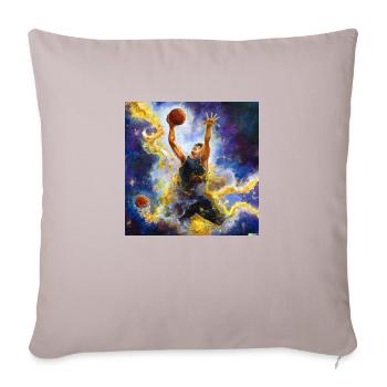 Ausdrucksstarke Malerei eines Basketballs - Sofakissenbezug 45 x 45 cm - helles Taupe - Vorne