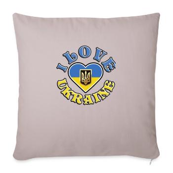 I love Ukraine, with flag and heart - Sofa pillowcase 17,3'' x 17,3'' (45 x 45 cm) - light taupe - Front