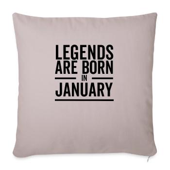 Legends Are Born in January - Sofa pillowcase 17,3'' x 17,3'' (45 x 45 cm) - light taupe - Front