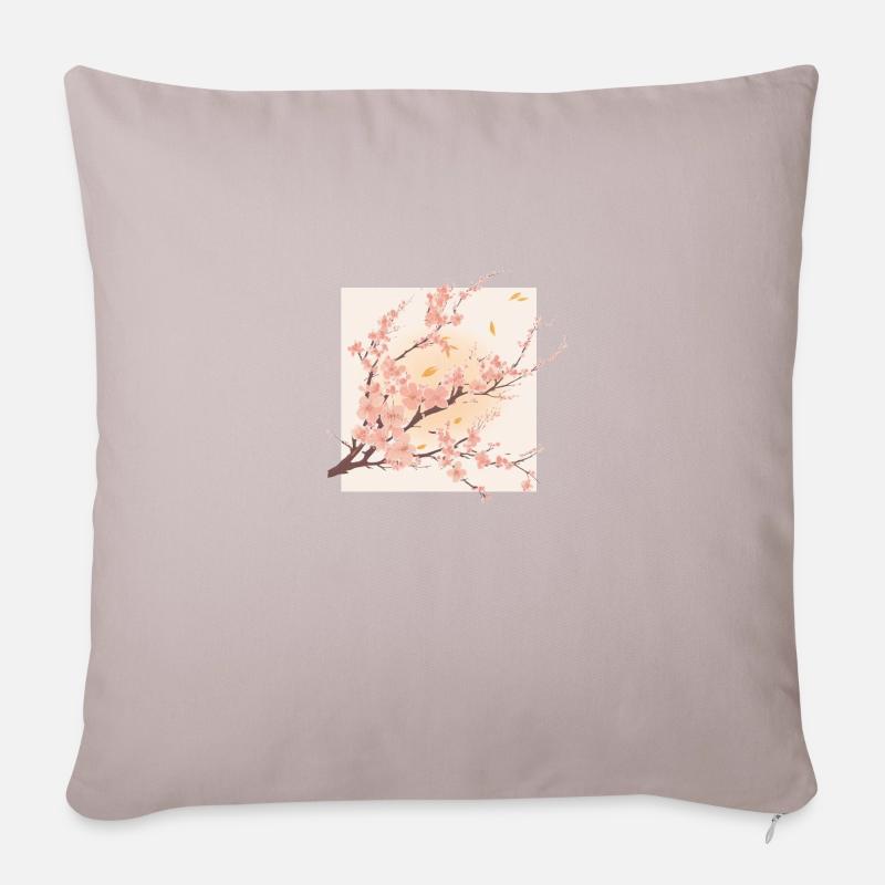 Sakura blüht - Sofakissenbezug 45 x 45 cm - helles Taupe