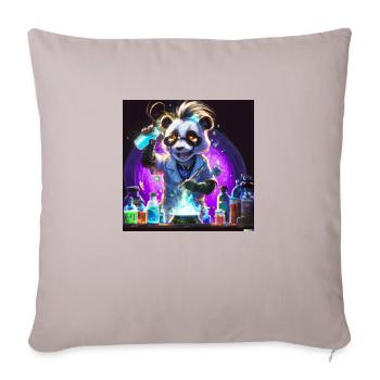 Panda chimiste art numérique - Housse de coussin décorative 45 x 45 cm - taupe clair - Devant