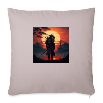 Samurai geht in den Sonnenaufgang Geschenk - Sofakissenbezug 45 x 45 cm - helles Taupe - Vorne