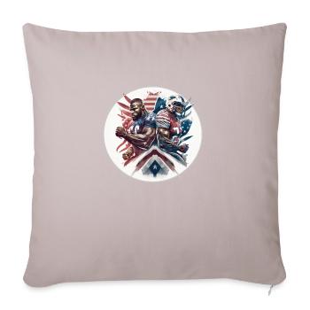 American Football - Spieler - Logo - Touchdown - Sofakissenbezug 45 x 45 cm - helles Taupe - Vorne