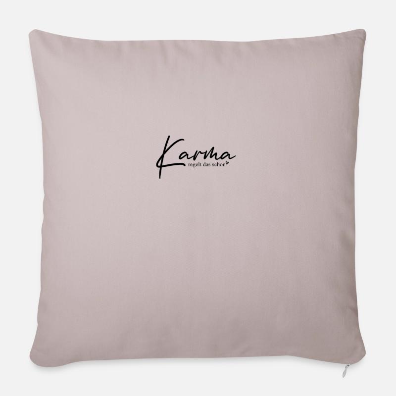 Karma regelt das schon - Sofakissenbezug 45 x 45 cm - helles Taupe