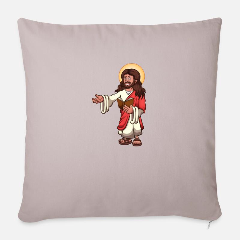 Jesus Christus - Sofakissenbezug 45 x 45 cm - helles Taupe