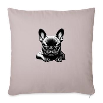 chiens chien propriétaire bulldog chien propriétaire chien - Housse de coussin décorative 45 x 45 cm - taupe clair - Devant