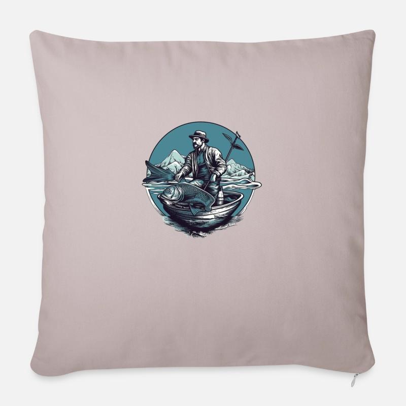 Fisherman on the Sea - Sofakissenbezug 45 x 45 cm - helles Taupe