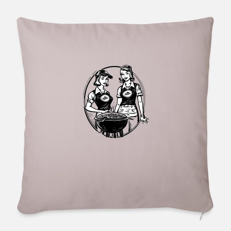 Girls Grillen - Sofakissenbezug 45 x 45 cm - helles Taupe