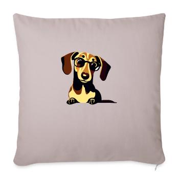 Chiens teckel Propriétaire de chien Teckel Propriétaire de chien - Housse de coussin décorative 45 x 45 cm - taupe clair - Devant
