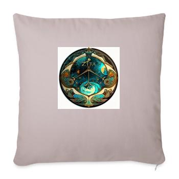 Surreales Gleichgewicht - Sofakissenbezug 45 x 45 cm - helles Taupe - Vorne
