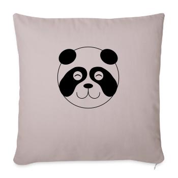 Panda Face 001 - Sofa pillowcase 17,3'' x 17,3'' (45 x 45 cm) - light taupe - Front