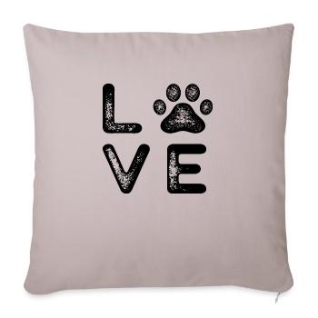 Amour de chien - Housse de coussin décorative 45 x 45 cm - taupe clair - Devant