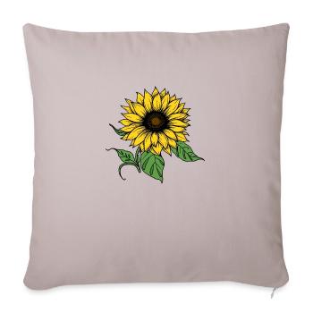 Tournesol dessiné à la main, autocollant de tournesol - Housse de coussin décorative 45 x 45 cm - taupe clair - Devant