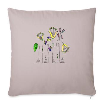 Fleur - Housse de coussin décorative 45 x 45 cm - taupe clair - Devant