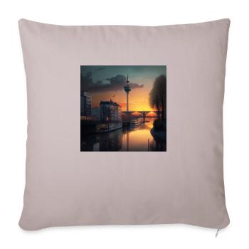 Sunset in Dusseldorf - Sofa pillowcase 17,3'' x 17,3'' (45 x 45 cm) - light taupe - Front