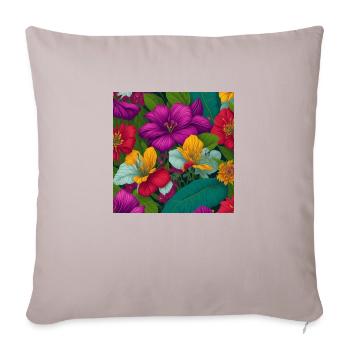 Amazing Flowers - Sofa pillowcase 17,3'' x 17,3'' (45 x 45 cm) - light taupe - Front