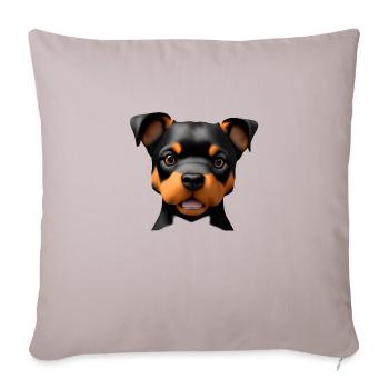 Chiot Chiens Rottweiler Chien Rottweiler Chiot - Housse de coussin décorative 45 x 45 cm - taupe clair - Devant