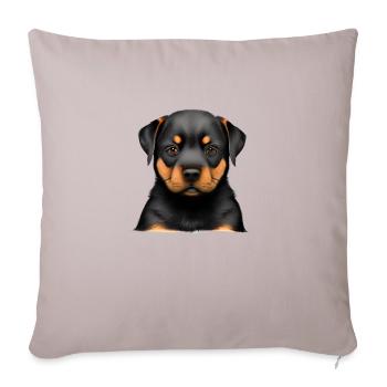 Chiot Chiens Rottweiler Chien Rottweiler Chiot - Housse de coussin décorative 45 x 45 cm - taupe clair - Devant
