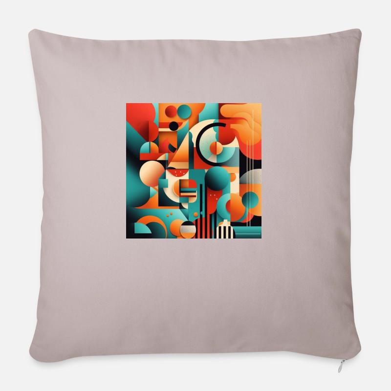 Abstrakte Kunstform - Sofakissenbezug 45 x 45 cm - helles Taupe