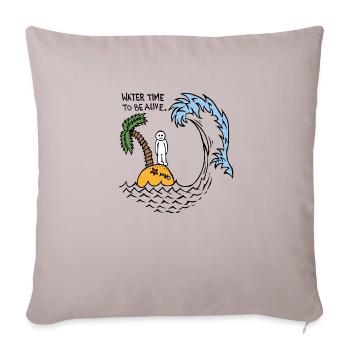Water Time To Be Alive - Sofa pillowcase 17,3'' x 17,3'' (45 x 45 cm) - light taupe - Front