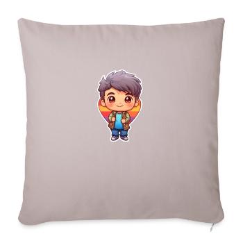 Cute Anime Boy - Sofa pillowcase 17,3'' x 17,3'' (45 x 45 cm) - light taupe - Front