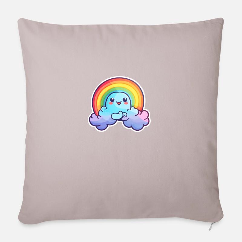 Happy Rainbow - Sofakissenbezug 45 x 45 cm - helles Taupe