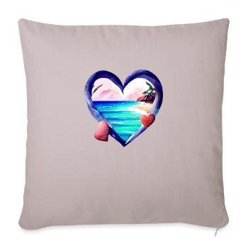 Summer holiday sun island palm tree beach palm trees - Sofa pillowcase 17,3'' x 17,3'' (45 x 45 cm) - light taupe - Front