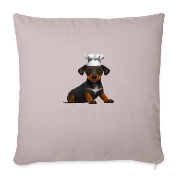 Dachshund Dogs Restaurateur Dog Dachshund Puppy Cooking - Sofa pillowcase 17,3'' x 17,3'' (45 x 45 cm) - light taupe - Front