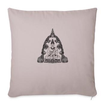 Buddha schwarz - Sofakissenbezug 45 x 45 cm - helles Taupe - Vorne