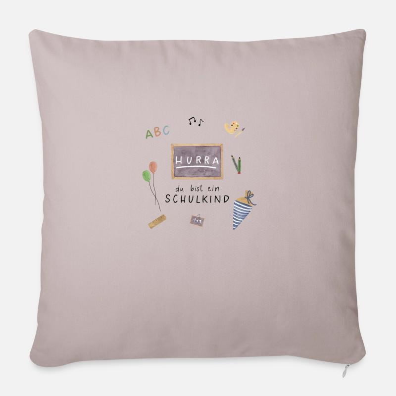 Schulkind - Sofakissenbezug 45 x 45 cm - helles Taupe