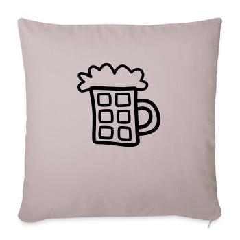 Bière 1 - Housse de coussin décorative 45 x 45 cm - taupe clair - Devant