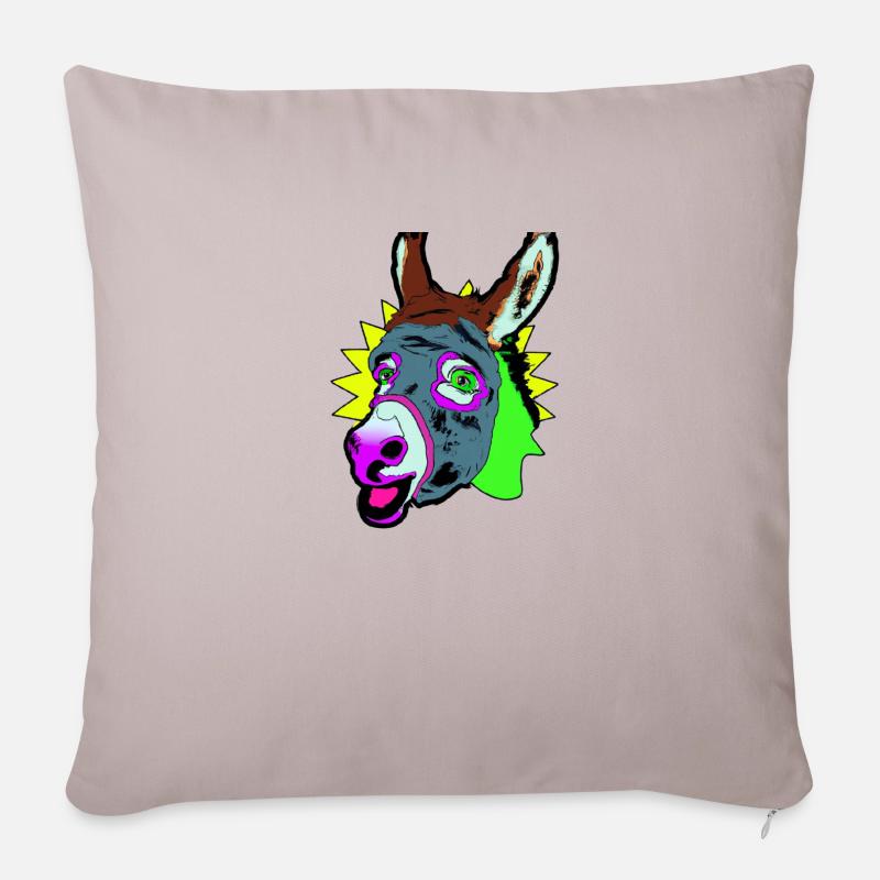 Disko Donkey - Sofakissenbezug 45 x 45 cm - helles Taupe