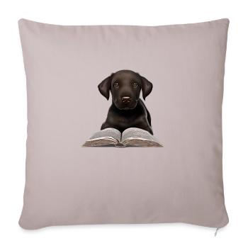 Labradorbesitzer Buch lesen Labrador Retriever - Sofakissenbezug 45 x 45 cm - helles Taupe - Vorne