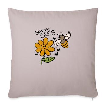 Sauvez les abeilles - Housse de coussin décorative 45 x 45 cm - taupe clair - Devant