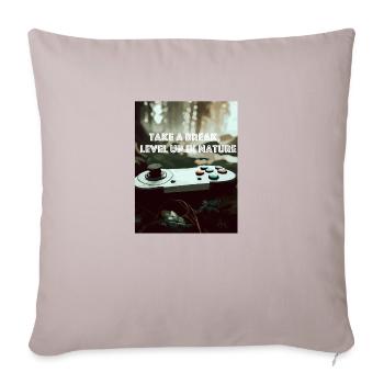 Take a Break, Level Up in Nature Retro Gaming 2 - Sofakissenbezug 45 x 45 cm - helles Taupe - Vorne