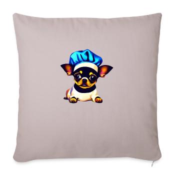 Chihuahua Chiens Restaurateur Chihuahua Chihuahua Puppy - Housse de coussin décorative 45 x 45 cm - taupe clair - Devant