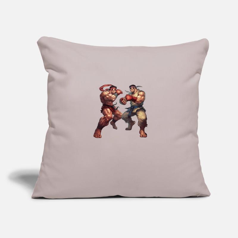 Conceptions dynamiques de style Streetfighter pour le combat Housse de coussin décorative 45 x 45 cm